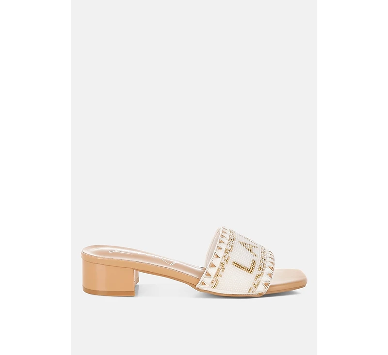 Vacay Babe Lake Como Beaded Slip-On Heels