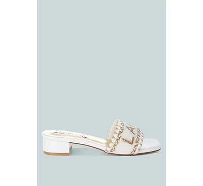 Vacay Babe Lake Como Beaded Slip-On Heels