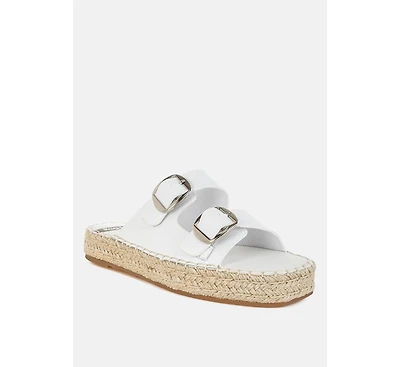 Palala Genuine Soft Leather Square Toe Espadrilles