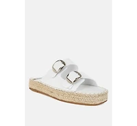 Palala Genuine Soft Leather Square Toe Espadrilles