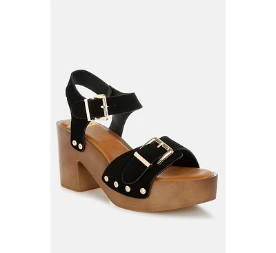 Lhasa Real Suede Leather Clog Sandals