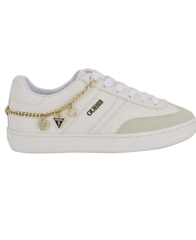 Guess Women's Naoko Charm Lace-Up Court Sneakers