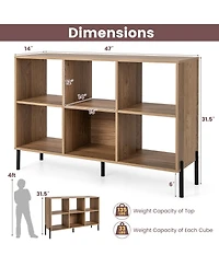Open-Back Bookshelf with Drawer for Study