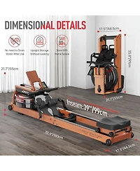 Joroto Rowing Machines for Home Use, Foldable Rower Machine with Bluetooth Monitor, Tablet Holder Water Rowing Machine