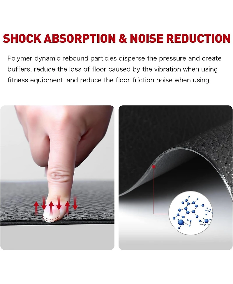 Joroto Exercise Equipment Mat - Treadmill Mat, Exercise Bike Mat, Fitness Mat, Elliptical Mat, Jump Rope Mat, Gym Mat, Rowing Machine Mat (Large