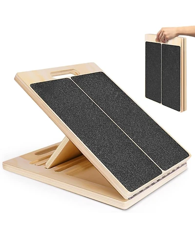 Joroto Wooden Slant Board for Calf Stretching Squats Calf Stretcher Pilates Physical Therapy Equipment Adjustable Incline Board for Knees Ankle Heel F