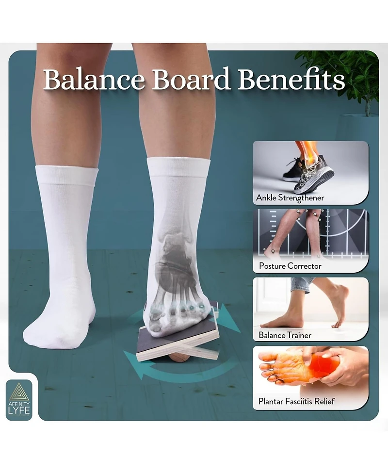 Joroto Foot & Ankle Strengthener Balance Board – Durable Foot Stretcher for Plantar Fasciitis Relief & Foot Health | Exercise Videos & Travel B