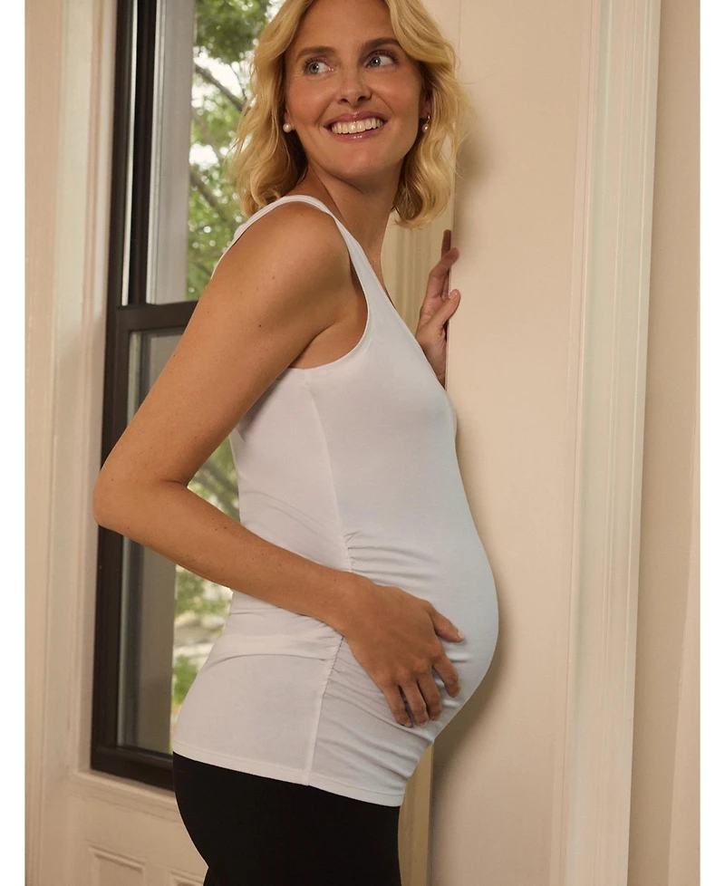 Motherhood Maternity Women's Scoop Neck Side-Ruched Tank Top