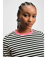 Isaac Mizrahi Women's Long Sleeve Stripe Tee