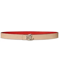 Lauren Ralph Logo Reversible Crosshatch Leather Belt