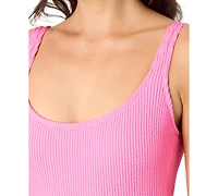 Salt + Cove Women's Mint Tea Rib Scrunch One-Piece Swimsuit, Exclusively at Macy's