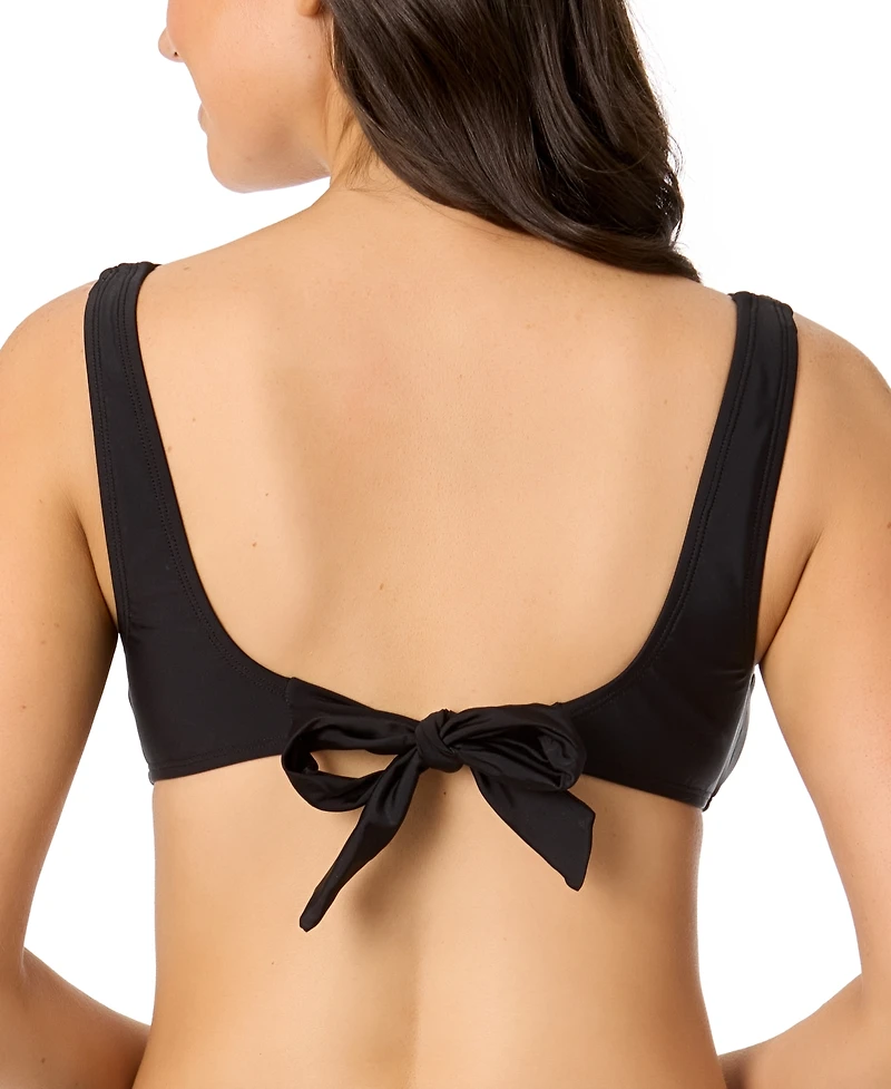 Salt + Cove Juniors' Center-Ruched V-Neck Bikini Top, Exclusively at Macy's
