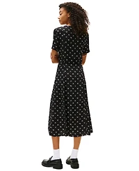 Tommy Jeans Women's Floral-Print Picot-Trim Shirtdress