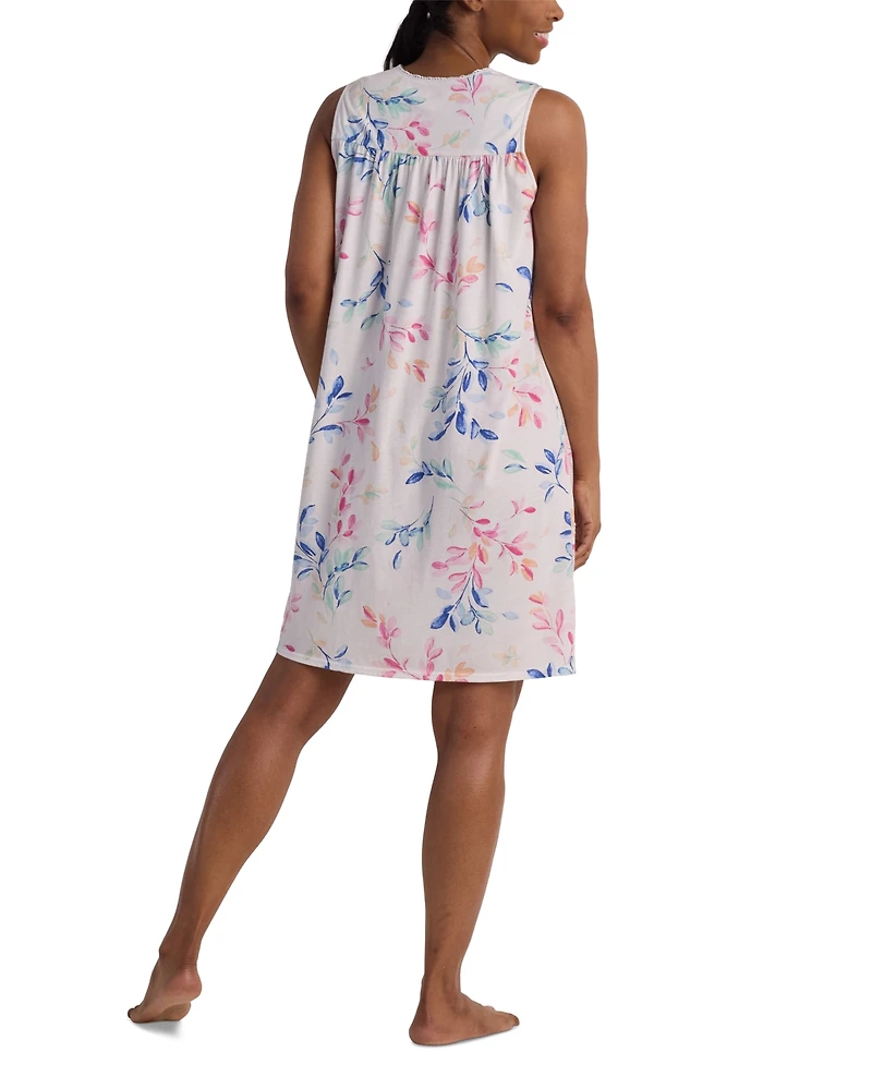 Miss Elaine Women's Sleeveless Printed Nightgown
