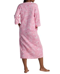 Miss Elaine Women's Long Sleeve Printed Zip Robe
