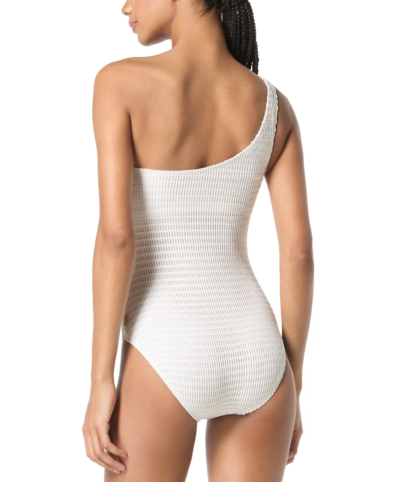 Michael Michael Kors Women's Crochet One-Shoulder One-Piece Swimsuit