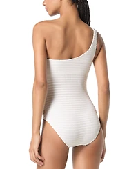 Michael Michael Kors Women's Crochet One-Shoulder One-Piece Swimsuit