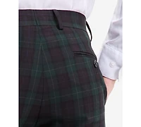 Bar Iii Men's Slim-Fit Green & Burgundy Plaid Suit Separate Pants, Macy's Exclusive