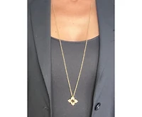 Cubic Zirconia Long Quatrefoil Pendant