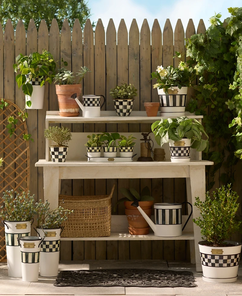 Mackenzie-Childs Spectator Galvanized Herb Pots, Set of 3