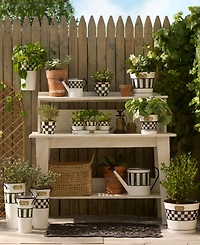 Mackenzie-Childs Spectator Galvanized Herb Pots, Set of 3