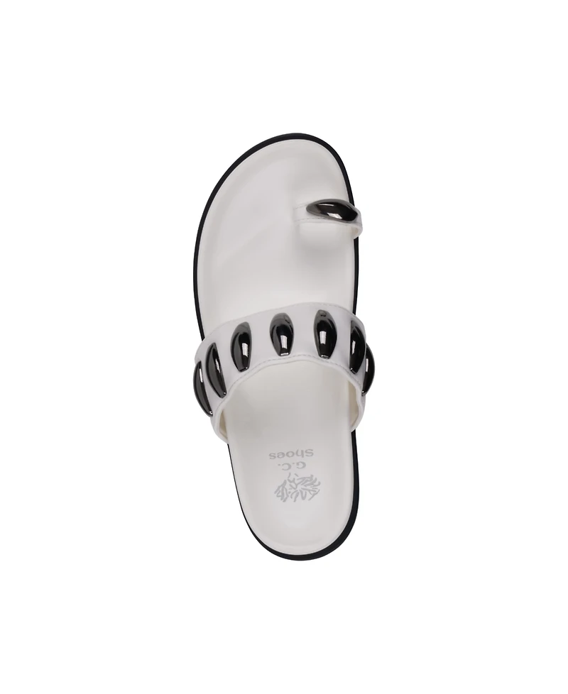 Gc Shoes Women's Sonya Toe Ring Footbed Flat Sandals
