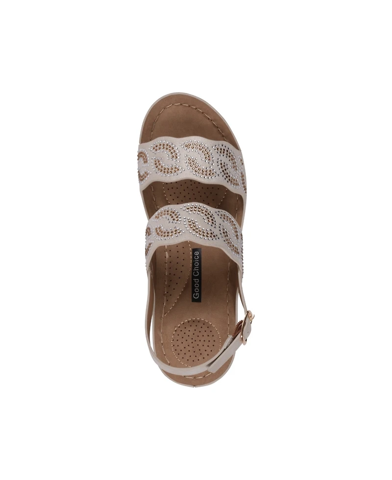 Gc Shoes Women's Alexia Embellished Wedge Sandals