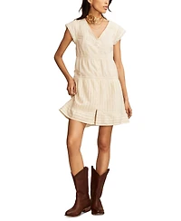 Lucky Brand Women's Cotton Button-Front Lace Mini Dress