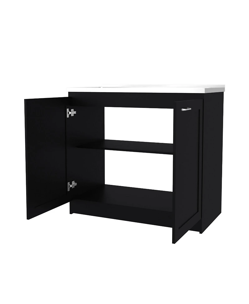 Haivana Utility Sink Base Cabinet with Double Doors and Interior Shelf