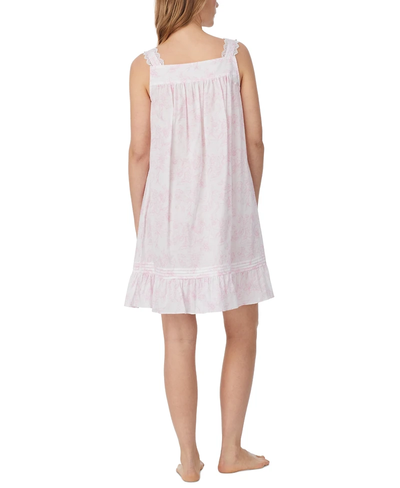 Eileen West Women's Cotton Sleeveless Short Chemise