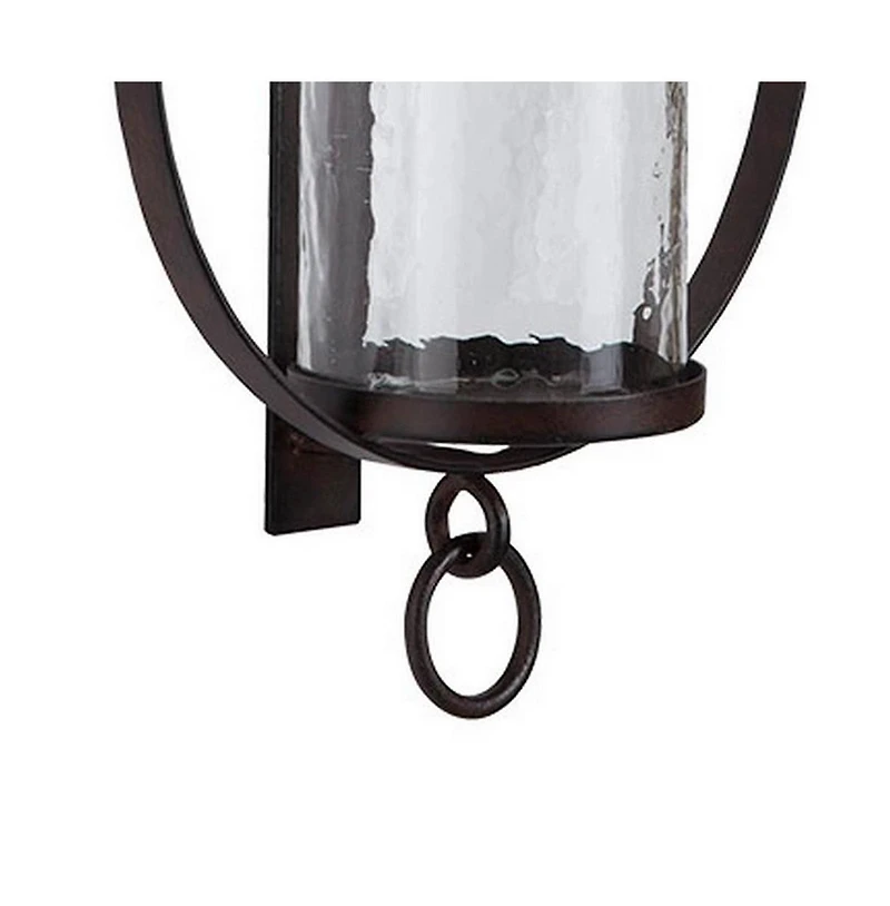 Wall Sconce with Hurricane Glass and Chain Design Holder for Elegant Lighting and Decor