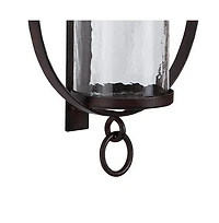 Wall Sconce with Hurricane Glass and Chain Design Holder for Elegant Lighting and Decor