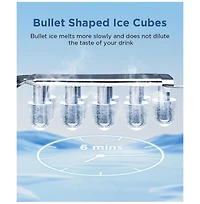 Cowsar 26 Pound Portable Countertop Ice Maker, 9 Bullet Cubes in 6 Mins, Self-Cleaning