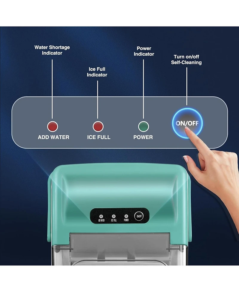 Cowsar 26.5lbs Ice Maker Portable Countertop, 9 Bullet Cubes 6 Mins, Self-Cleaning