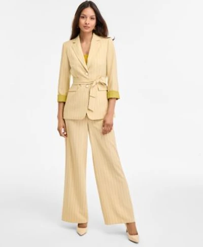 Tahari Asl Womens Striped Blazer Tank Top Pants