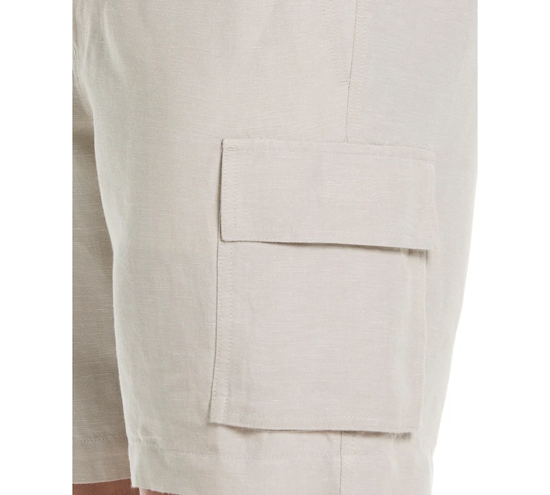Cubavera Men's 8" Drawstring Linen Cargo Shorts