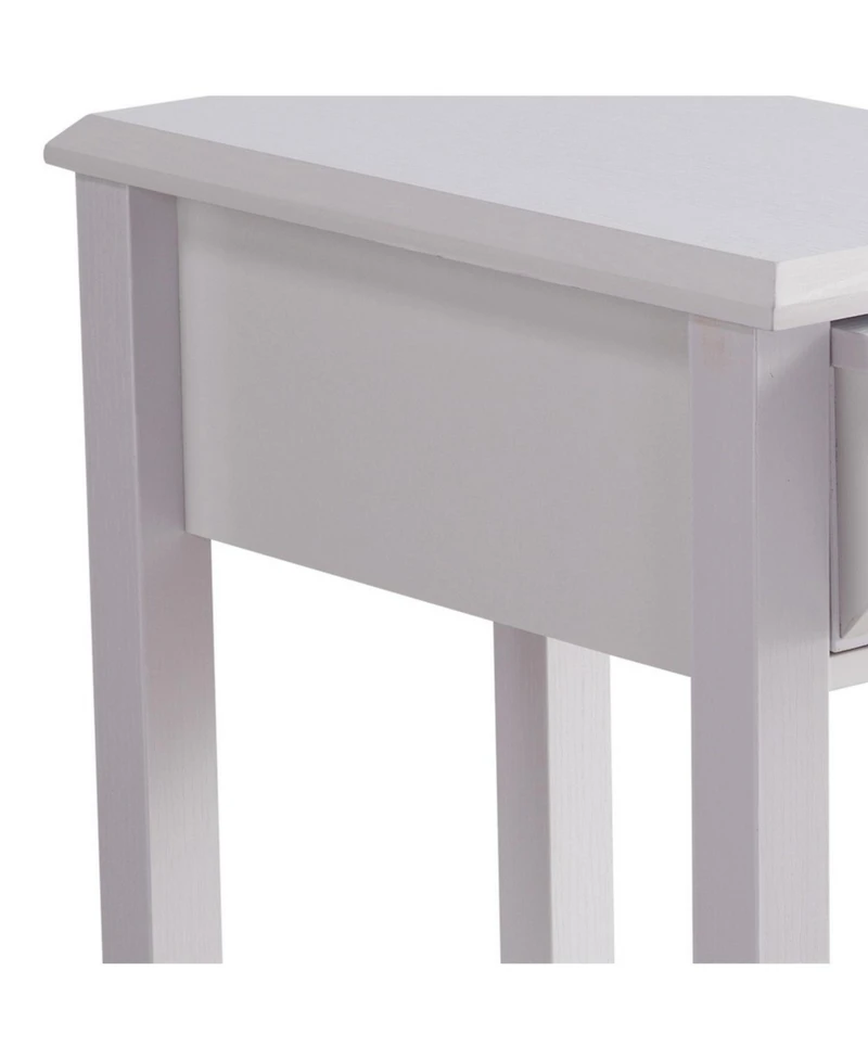 Modern Chairside Table with Extendable Drawer and Cupholders for Convenient Storage and Relaxation
