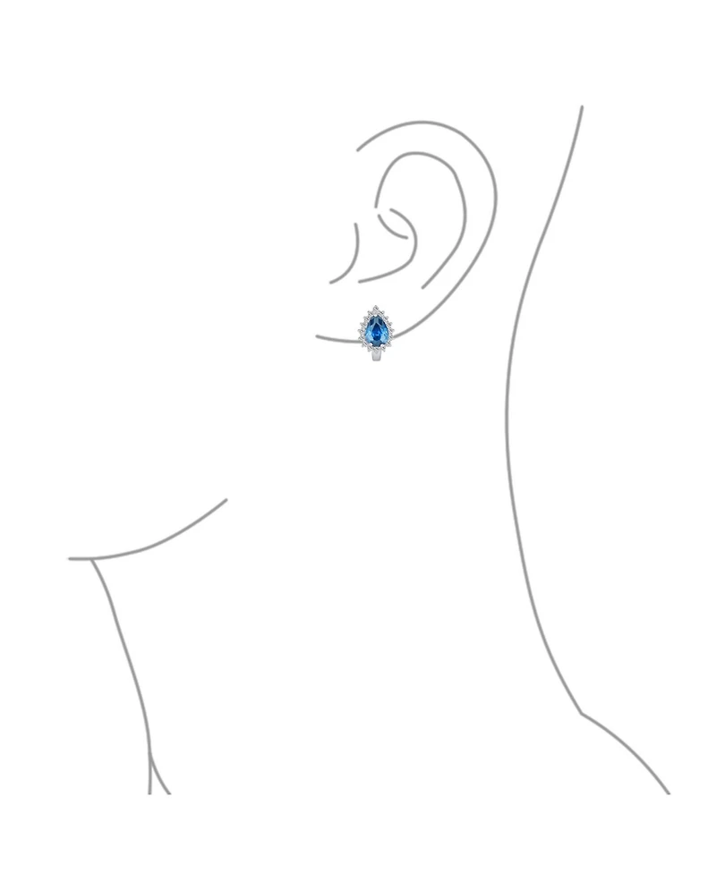 Bling Jewelry Timeless Elegant Cz Cubic Zirconia Stud Earrings Teardrop Huggie Sterling Silver
