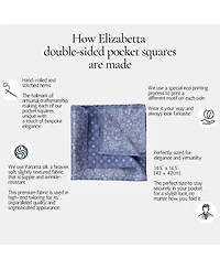 Elizabetta Men's Enzo - Double Sided Silk Pocket Square for Men
