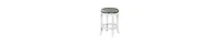 Backless Swivel Counter Stool with Faux Leather and Nailhead Trim