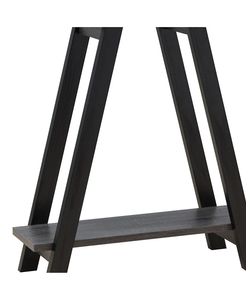 Modern Wood Console Table with Corner Storage Compartment