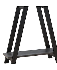 Modern Wood Console Table with Corner Storage Compartment