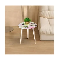 Set of 2 Side Tables with Elegant Floral Design for Stylish Home Decor