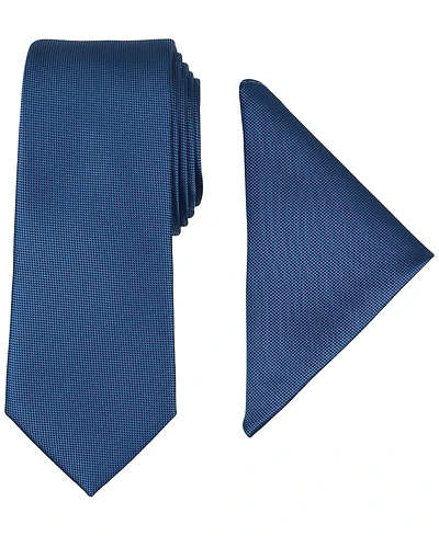 Alfani Men's Modern Textured Tie & Pocket Square Set, Created for Macy's