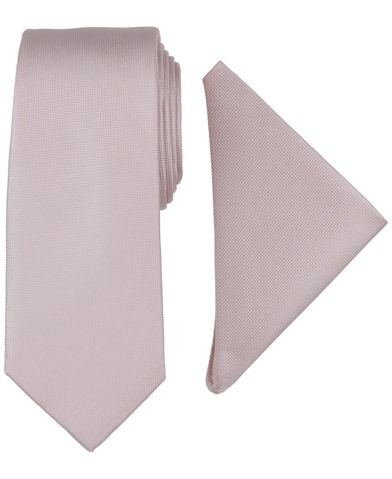 Alfani Men's Modern Textured Tie & Pocket Square Set, Created for Macy's