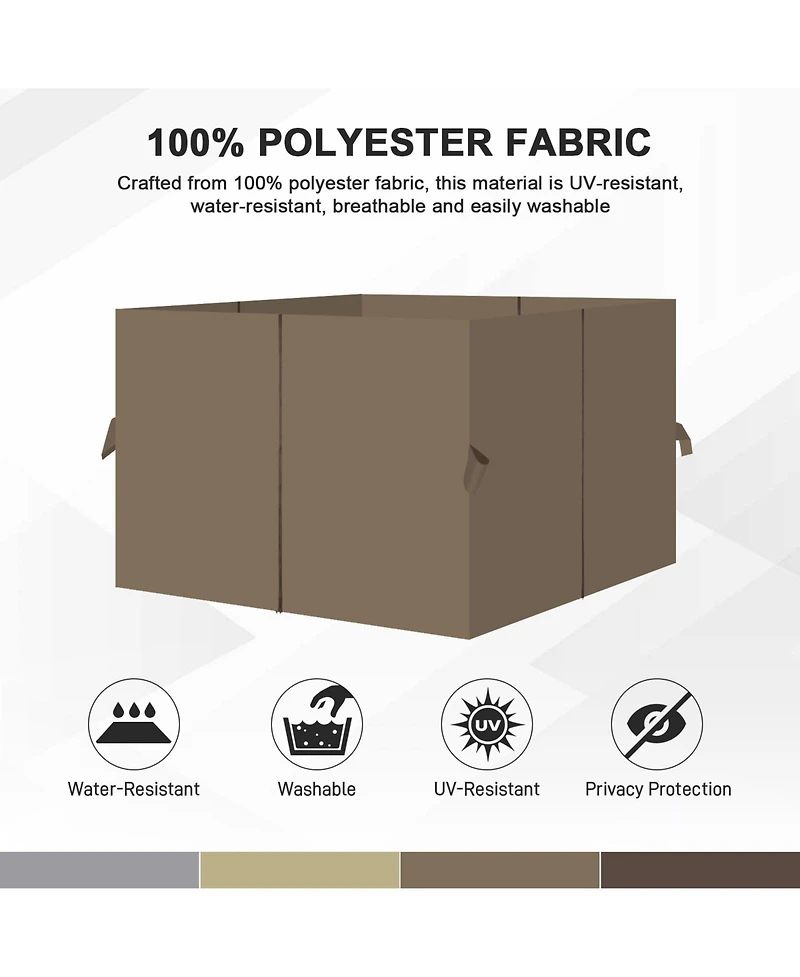 Aoodor Gazebo Curtain 10' x 12' Replacement Universal 4 Panel Sidewalls (Only Curtain)