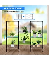 Heavy Duty 5-Tier Shelving Units Adjustable, Wire Shelf with 800 lbs Capacity (160 per Shelf), 24" D x 14" W x 59 "H, Black, 5 Levels,