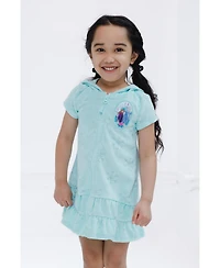 Frozen Girls Loop Terry Cloth Hooded Zip Up Swim Cover