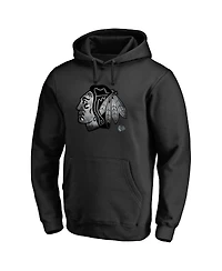 Fanatics Mto Label Men's Black Chicago Blackhawks Core Smoke Pullover Hoodie