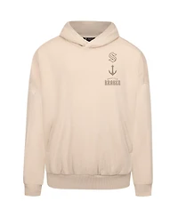 LevelWear Men's Cream Seattle Kraken Contact Stamp Pullover Hoodie